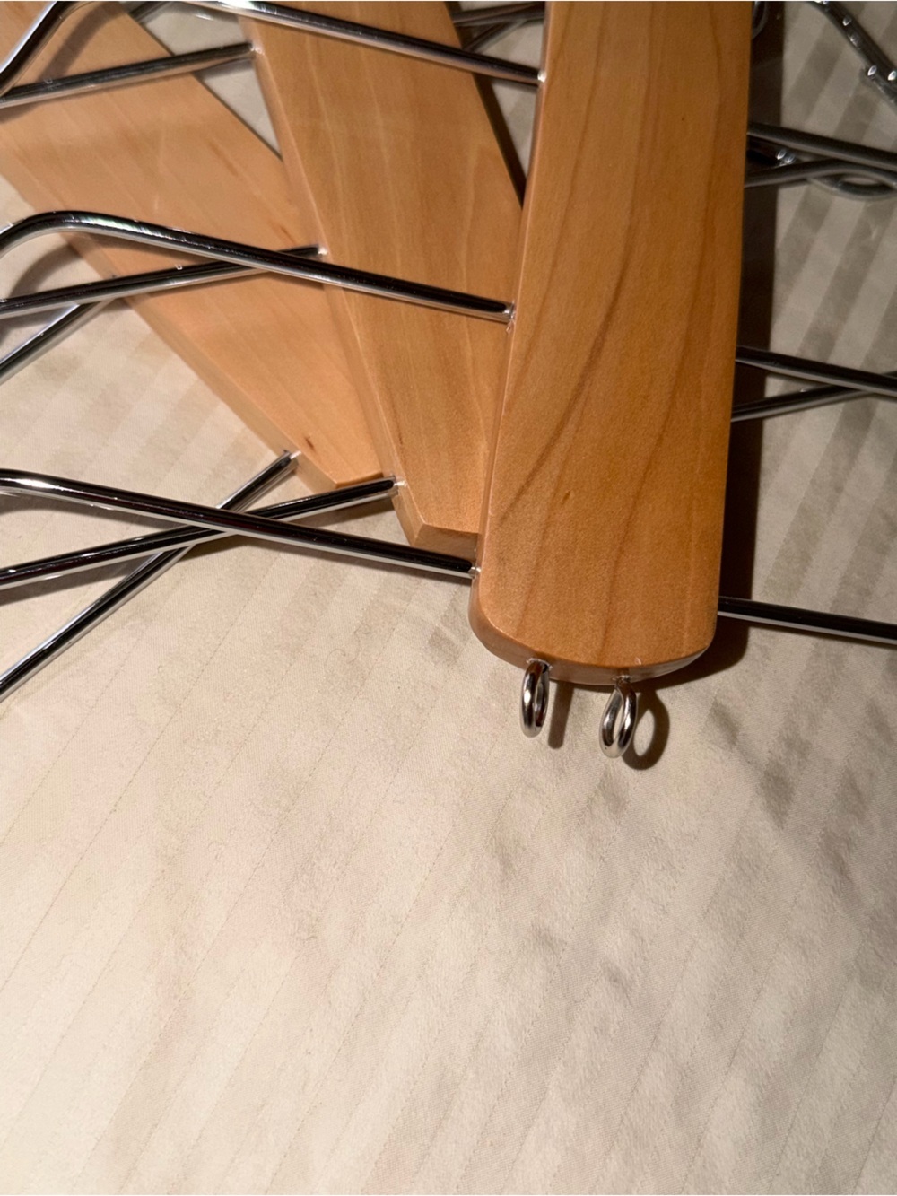 Wood & Chrome Multi-Tier Hangers - Set of 3 - Picture 9 of 12